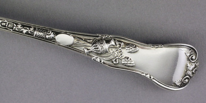 Bacchanalian Pattern Silver Spoon - Bacchus, God of Wine